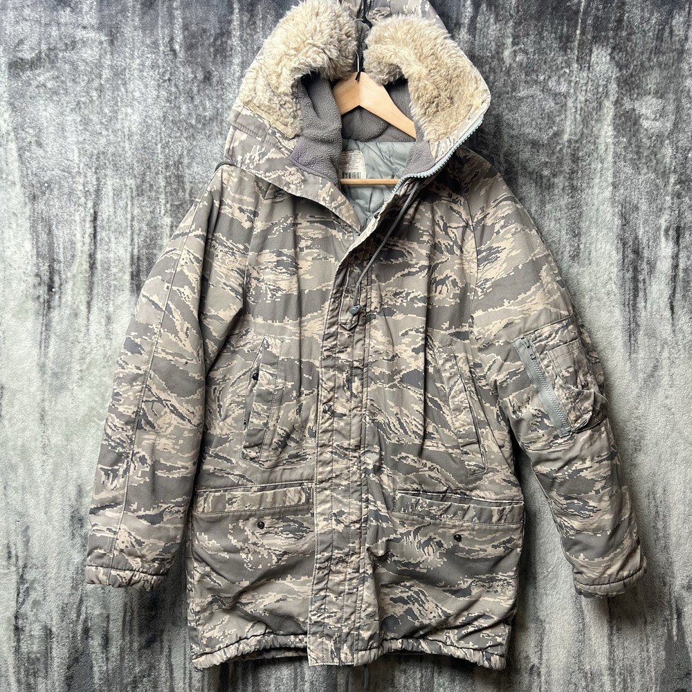Dakota Outerwear US Military 4308 ABU N3B Parka Split Fur Trim Hood Jacket M